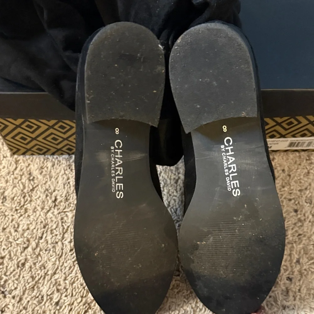 Charles David Black Suede Boots - Picture 4 of 5